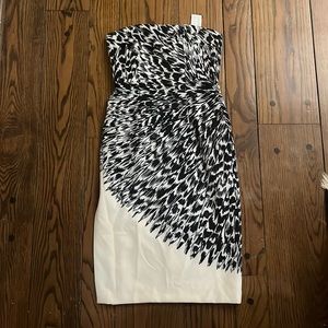 NWT black and white strapless MILLY dress. Size 6.